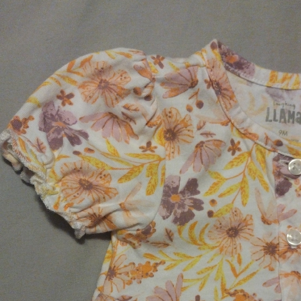 Charming Floral Baby Dress with Buttons - Picture 3 of 7
